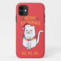 Meowy Kalikimaka Funny Cat Santa Hat Kerstmis