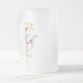 Meowy Kalikimaka Funny Cat Santa Hat Kerstmis Matglas Bierpul (Voorkant links)