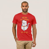 Meowy Kalikimaka Funny Cat Santa Hat Kerstmis T-shirt (Voorkant volledig)