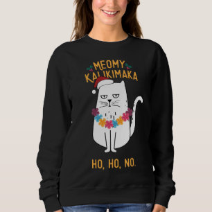 Meowy Kalikimaka Funny Cat Santa Hat Kerstmis Trui