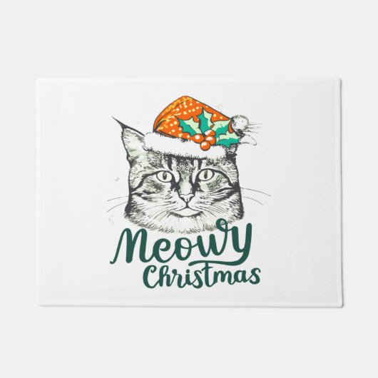 Meowy kat Christmas Deurmat (Voorkant)