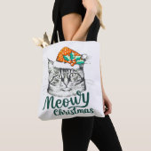 Meowy kat Christmas Tote Bag (Dichtbij)