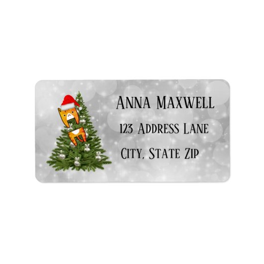 Meowy Kerst Adresetiketten Etiket (Voorkant)