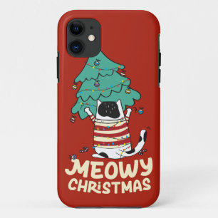 Meowy Kerst Grappige Kat Liefhebber Case-Mate iPhone Case