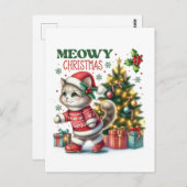 Meowy kerst Kaart (Voorkant / Achterkant)