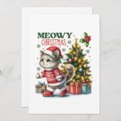 Meowy kerst Kaart (Voorkant / Achterkant)