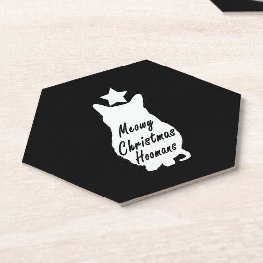 MEOWY Kerst Kartonnen Onderzetters (Schuin)
