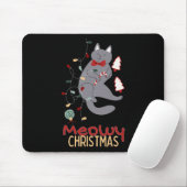 Meowy Kerst Kat Kerstverlichting1 Muismat (Met muis)
