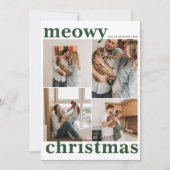 Meowy Kerst Moderne Pet Vakantie Feestdagenkaart (Voorkant)