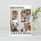 Meowy Kerst Moderne Pet Vakantie Feestdagenkaart (Staand voorkant)