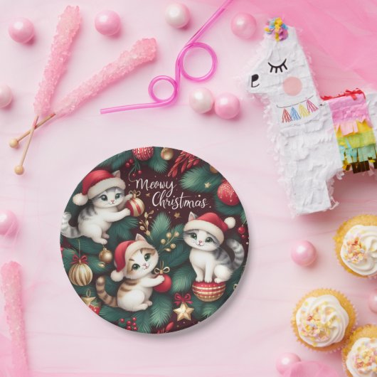 Meowy Kerst - Papieren Bordje (Feest)