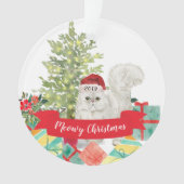 Meowy Kerst Perzische kat Ornament (voorkant)