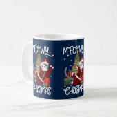 Meowy Kerst Schattige Funny Cat Lover Koffiemok (Voorkant links)