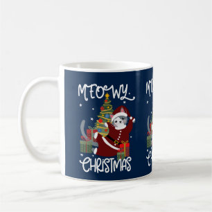 Meowy Kerst Schattige Funny Cat Lover Koffiemok