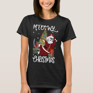 Meowy Kerst Schattige Funny Cat Lover T-shirt