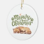 Meowy Kerst Schattige Kat Slapen Keramisch Ornament (Links)