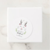 Meowy Kerst Schattigee Kat met Antlers Vakantie Bedankjes Labels (In situ)