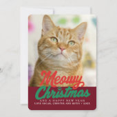 Meowy Kerst Schattigee Kattenfoto Kerst Feestdagenkaart (Voorkant)