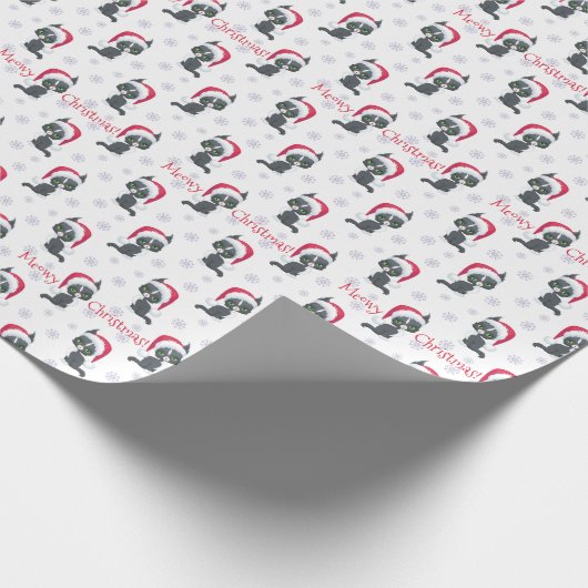 Meowy Kerst Schattigee Kitten Wrapping Papier (Hoek)