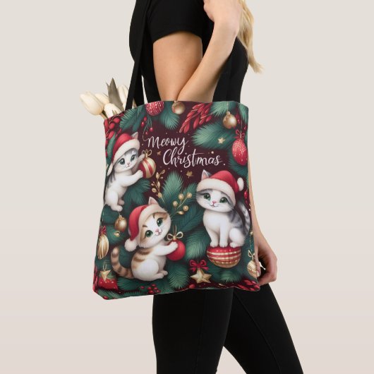 Meowy Kerst - Tote Bag (Dichtbij)
