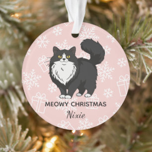 "Meowy kerst" Tuxedo Kat Moeder Persoonlijk Ornament