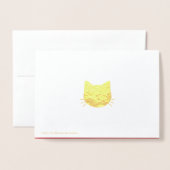 Meowy Kerst Vakantie Kat Pun Design Folie Kaarten (Met envelop)