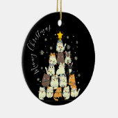 Meowy Kerst Vrolijke Kat Boom Keramisch Ornament (Rechts)