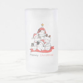Meowy Kerstbevrokken Mok Glass Beer