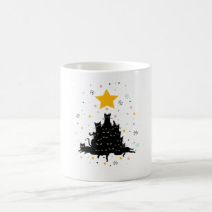 Meowy kerstboom, grappige kat kerstboom koffiemok