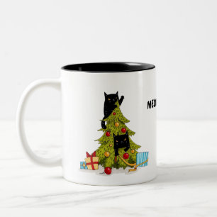 Meowy Kerstboom Zwarte Mok katten