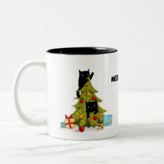 Meowy Kerstboom Zwarte Mok katten