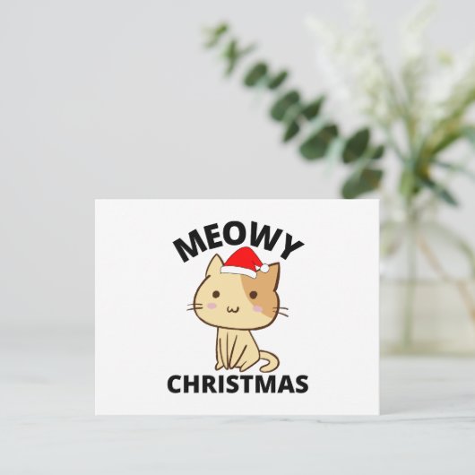 Meowy kerstBriefkaart Briefkaart (Staand voorkant)