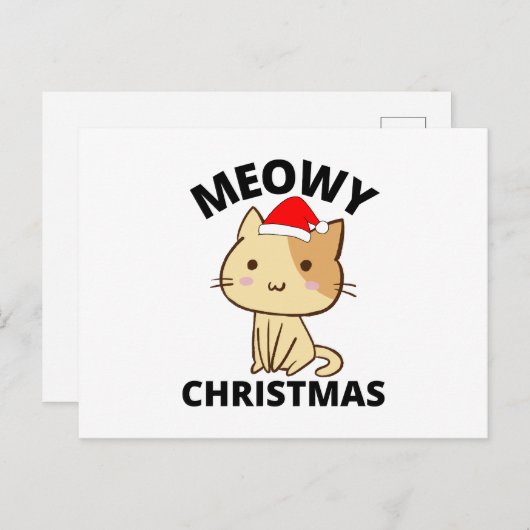 Meowy kerstBriefkaart Briefkaart (Voorkant / Achterkant)