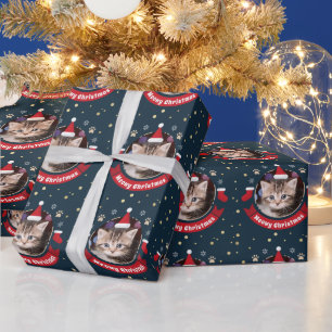 Meowy kerstcadeau, aangepast gezelschapsdier Foto Cadeaupapier