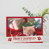 Meowy kerstcadeau met kerstcadeau Kaart voor kerst (Staand voorkant)