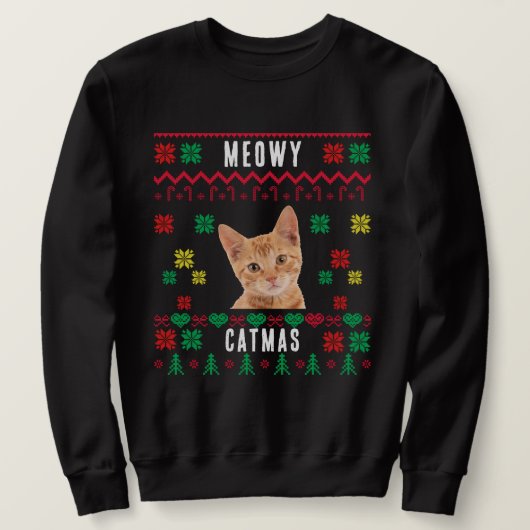 Meowy kerstcadeautje Foto Ugly Xmas Trui (Design voorkant)