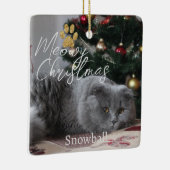 Meowy kerstcadeautje Foto's & paw Keramisch Ornament (Rechts)