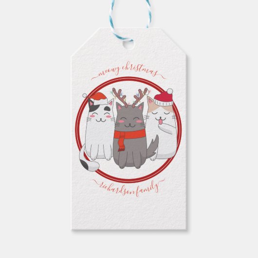 Meowy kerstcadeautjes cadeaulabel (Voorkant)