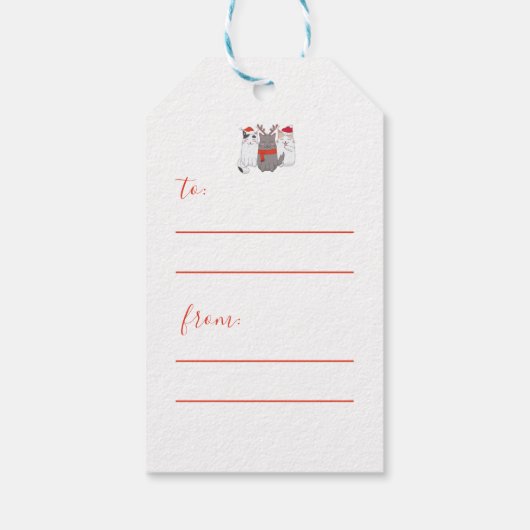 Meowy kerstcadeautjes cadeaulabel (Achterkant)