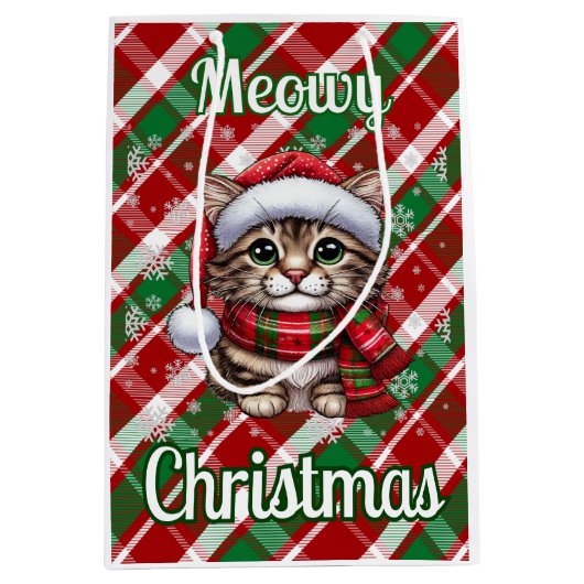 Meowy Kerstcadeauzak Medium Cadeauzakje (Voorkant)