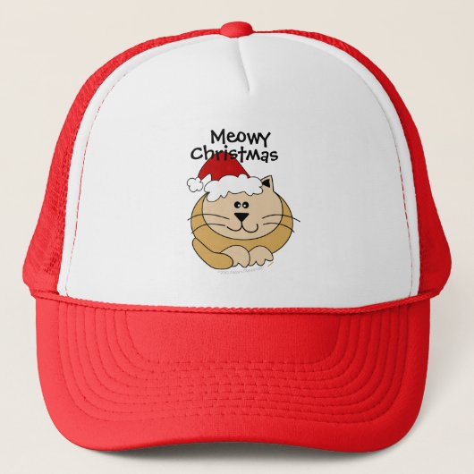 Meowy Kerstcute Cartoon Cat Custom Trucker Pet (Voorkant)