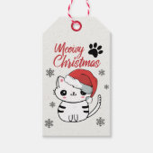 Meowy Kerstcute Cat Cadeaulabel (Voorkant)