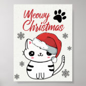 Meowy Kerstcute Cat Poster (Voorkant)