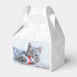 Meowy Kerstcute Gray Tabby Cat Bedankdoosjes