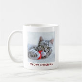 Meowy Kerstcute Gray Tabby Cat Koffiemok (Links)