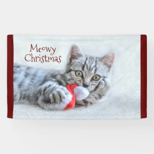 Meowy Kerstcute Gray Tabby Cat Spandoek
