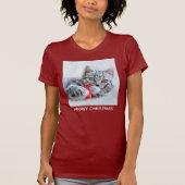 Meowy Kerstcute Gray Tabby Cat T-shirt (Voorkant)