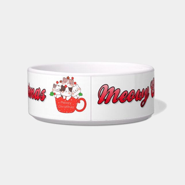 Meowy Kerstcute Katten Bowl Voerbakje (Achterkant)