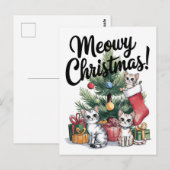 Meowy Kerstcute-katten Briefkaart (Voorkant / Achterkant)