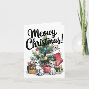 Meowy Kerstcute-katten Kaart